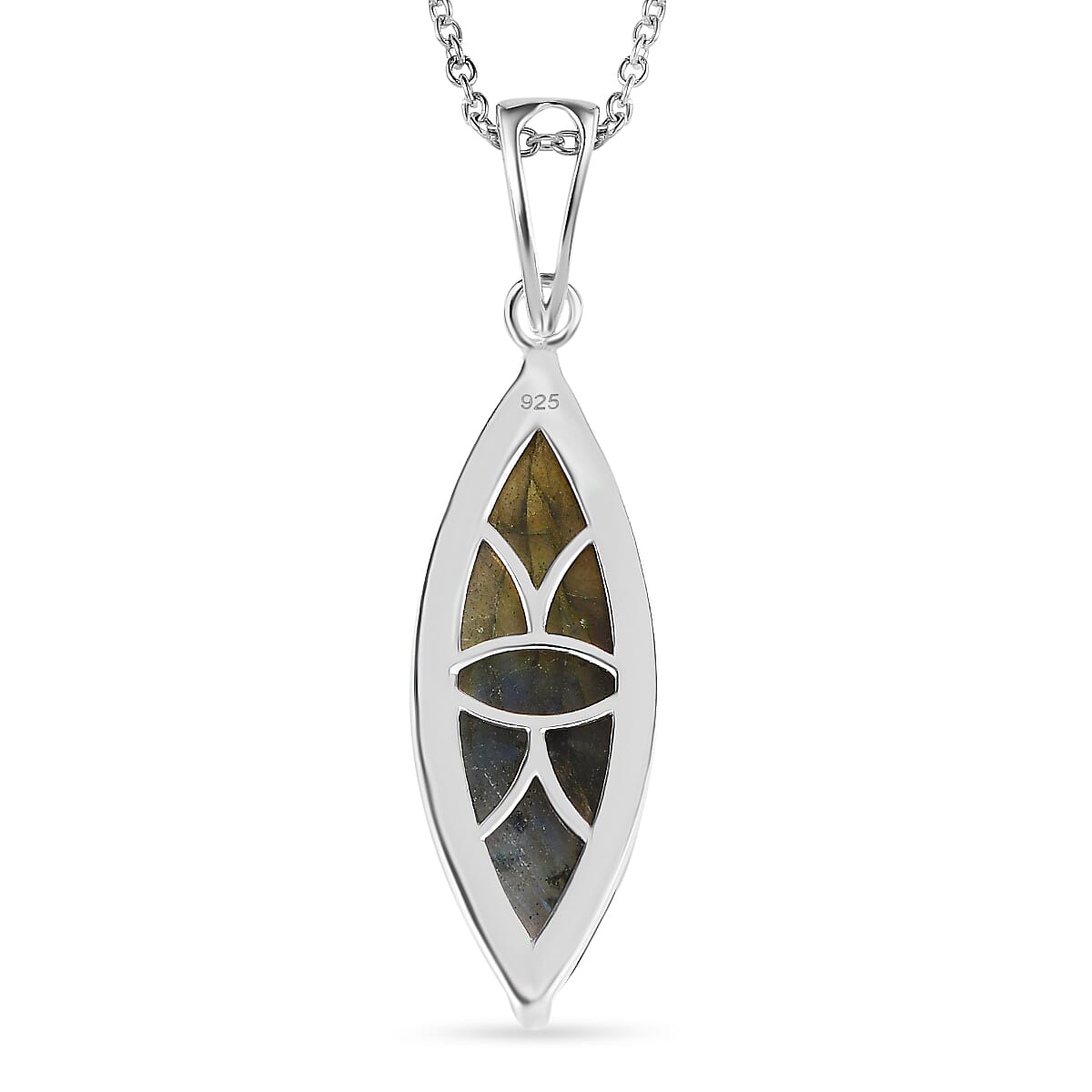Labradorite Sterling Silver Pendant with Chain (Size 20) 15.54 Ct. 4180091 5