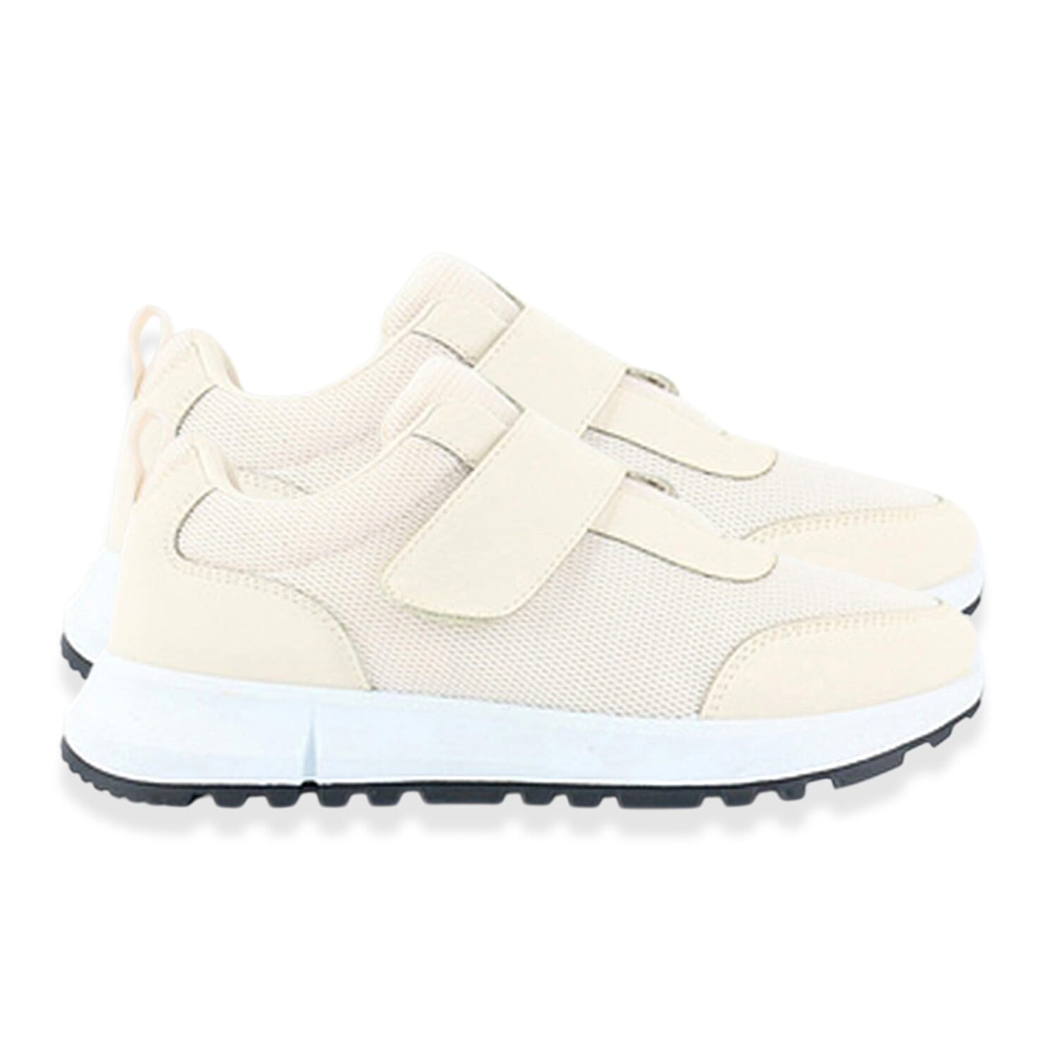 Ladies Avery Comfort Trainers With Adjustable Easy Close Strap (Size 3) - Stone 8447942 0