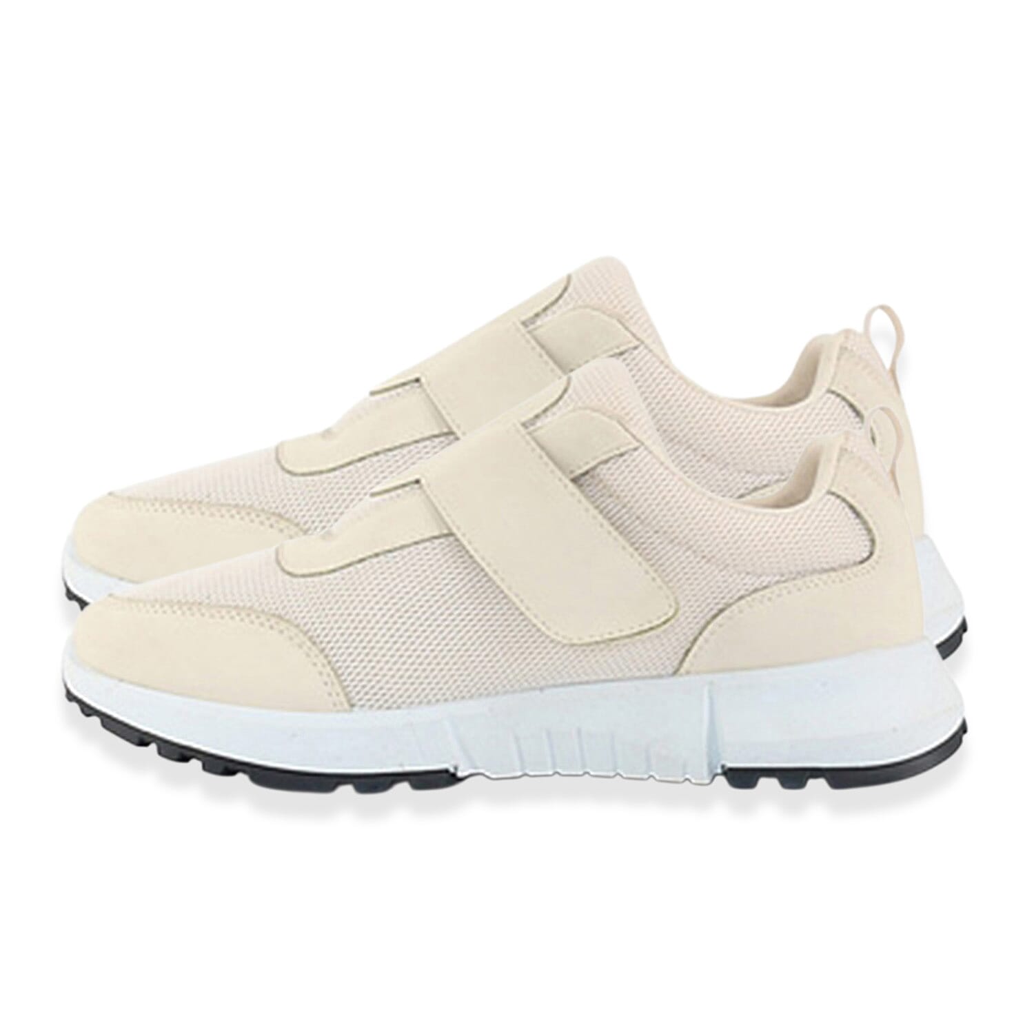 Ladies Avery Comfort Trainers With Adjustable Easy Close Strap (Size 3) - Stone 8447942 2