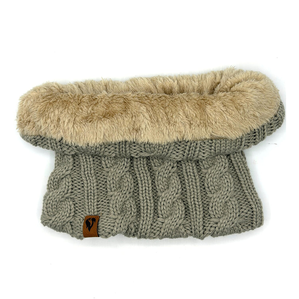 Ladies Cable Knit Fleece Lined Snood (One Size, 21 CM) - Stone 8374240 1