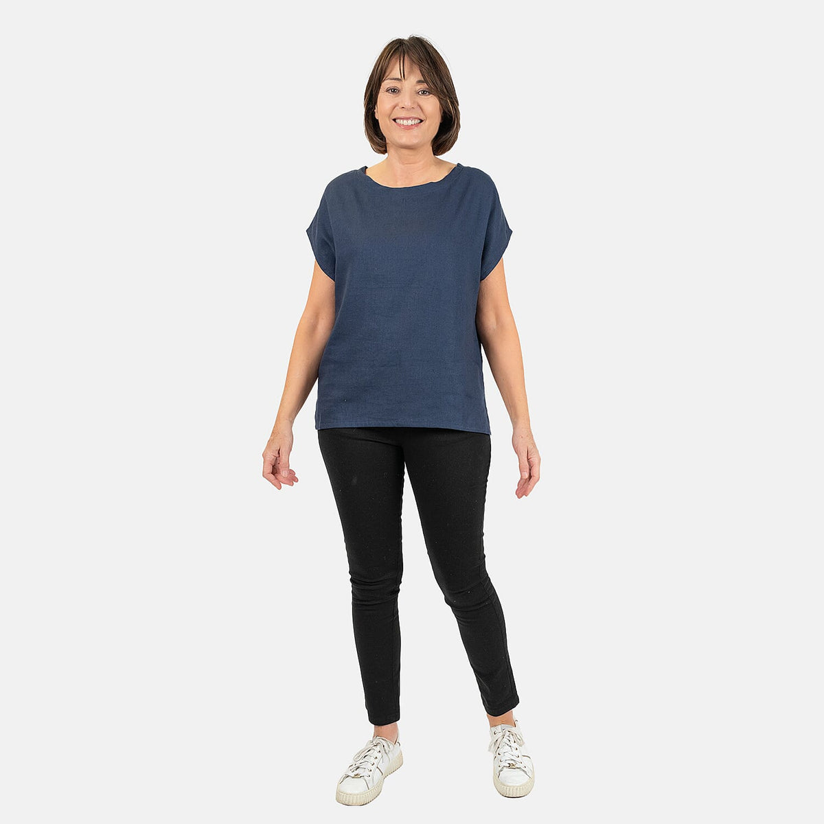Ladies Crew Neck Linen Top V32529557 0