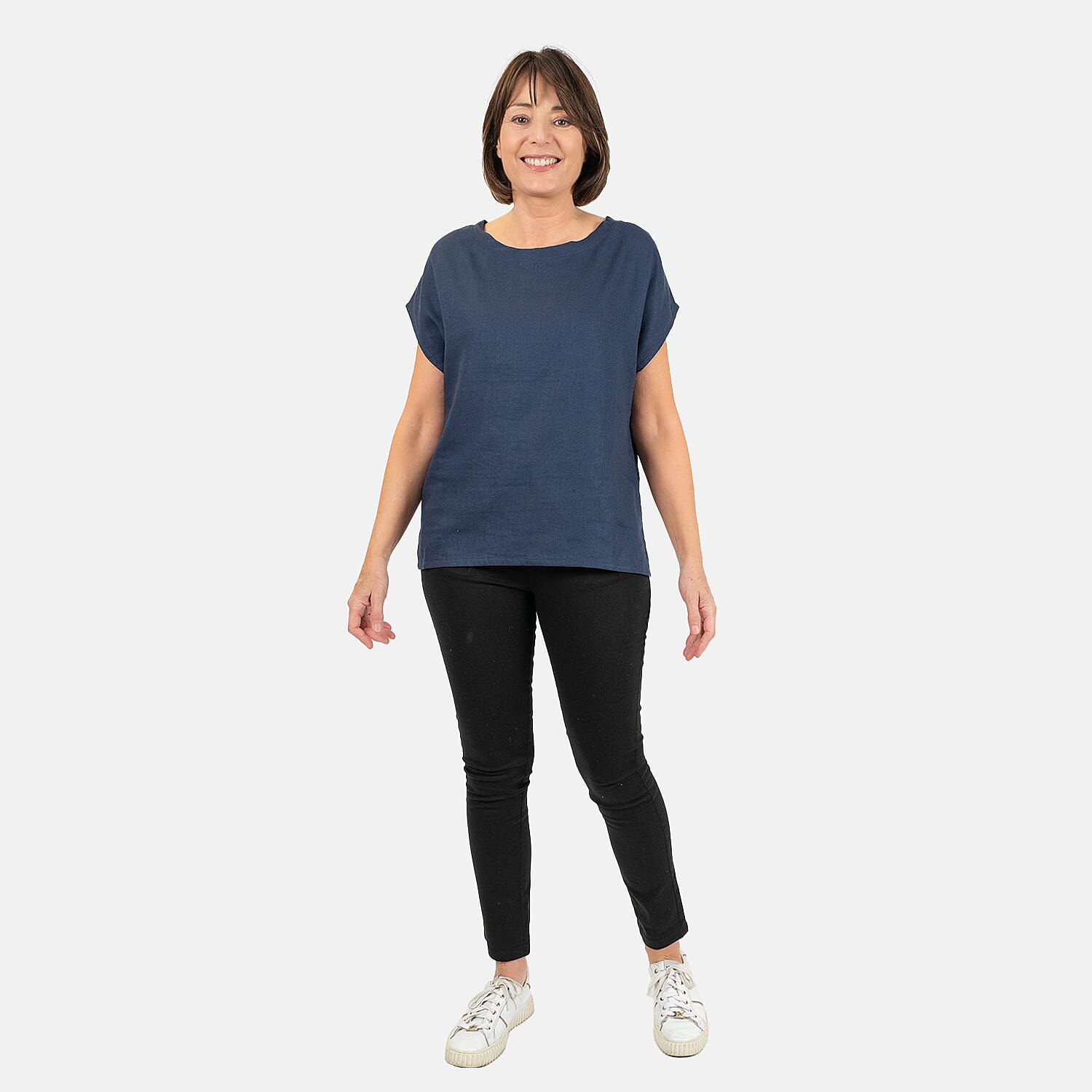 Ladies Crew Neck Linen Top V32529557 0