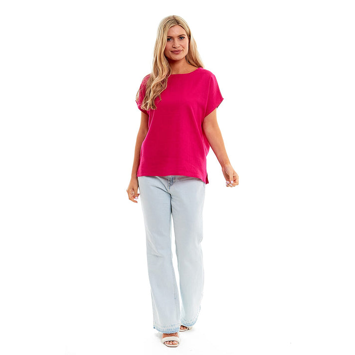 Ladies Crew Neck Linen Top 7565994 1