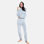 Ladies Fleece Onesie with Hood - Blue