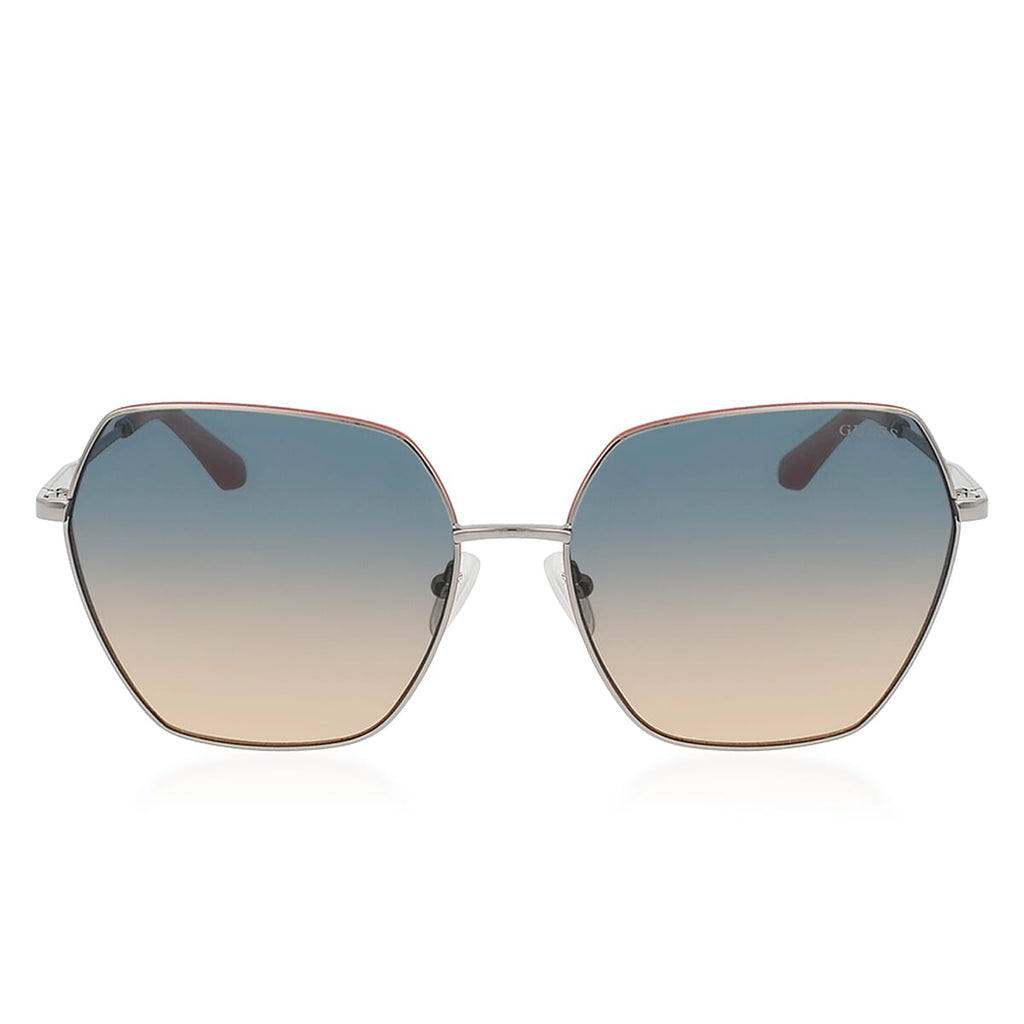 Guess Ladies Large Oversize White Metal Sunglasses - Tortoise