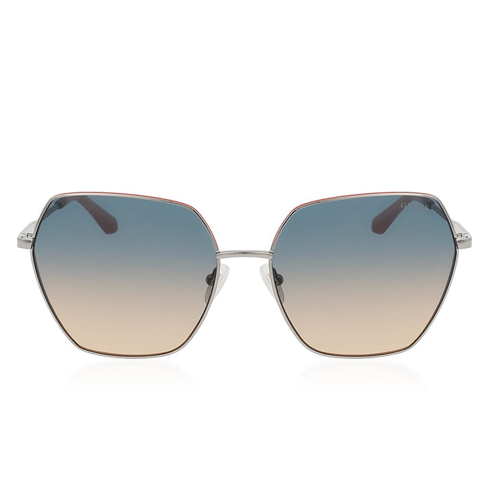 Guess Ladies Large Oversize White Metal Sunglasses - Tortoise 8518111 1