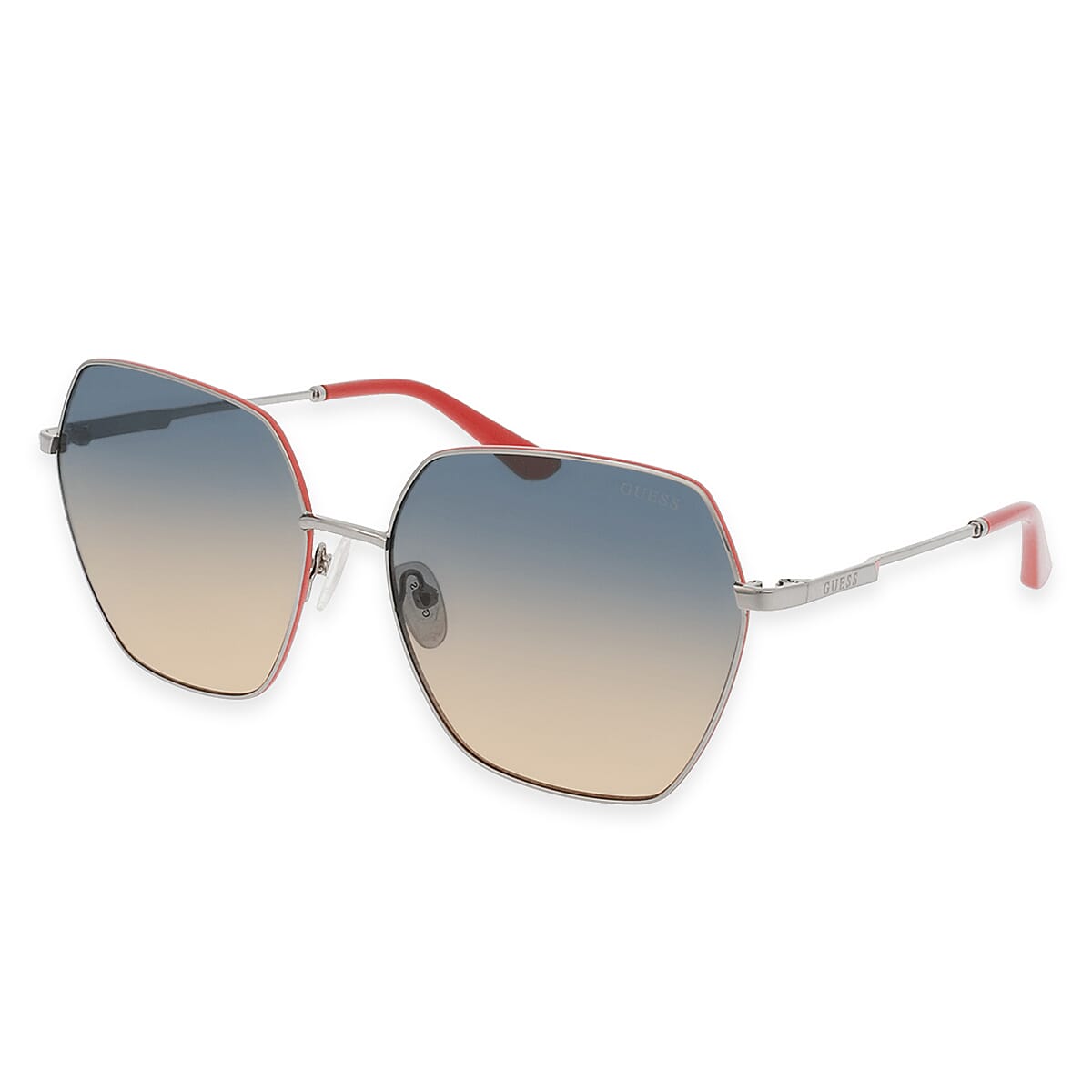 Guess Ladies Large Oversize White Metal Sunglasses - Tortoise V32514552 1