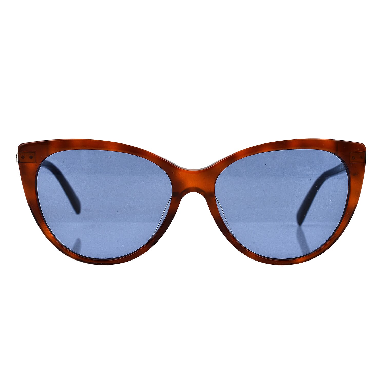 Ladies Light Brown Cat Eye Sunglasses with Blue Lenses 6704654 0