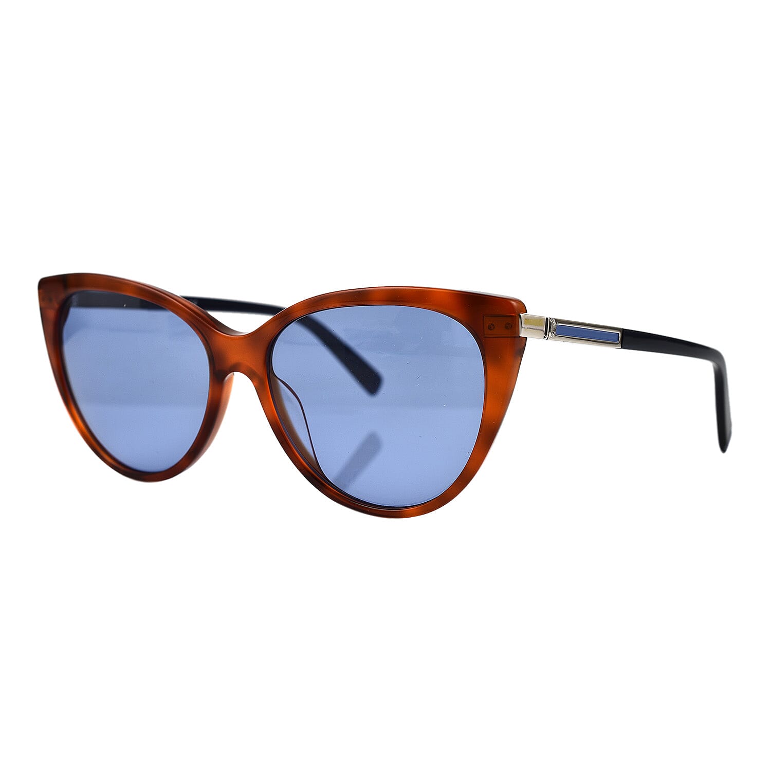 Ladies Light Brown Cat Eye Sunglasses with Blue Lenses 6704654 4