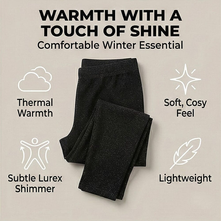 Ladies Lurex Thermal Legging (Size - M-L) - Black 8371418 2