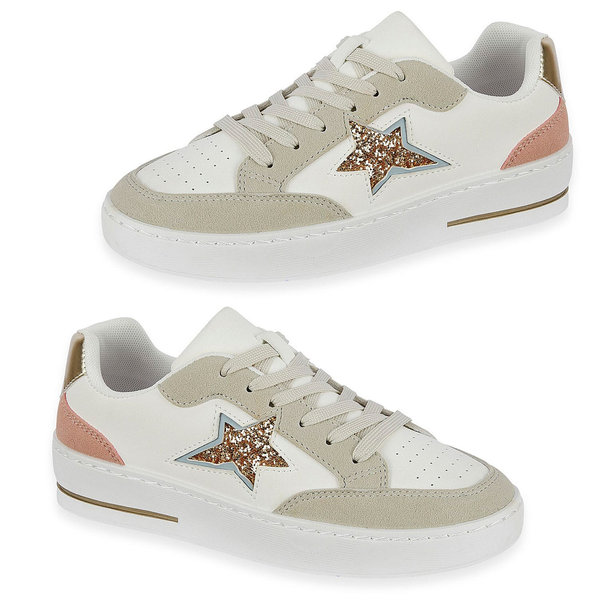 Ladies Moonstone Glitter Star Detail Sneakers 8419414 0