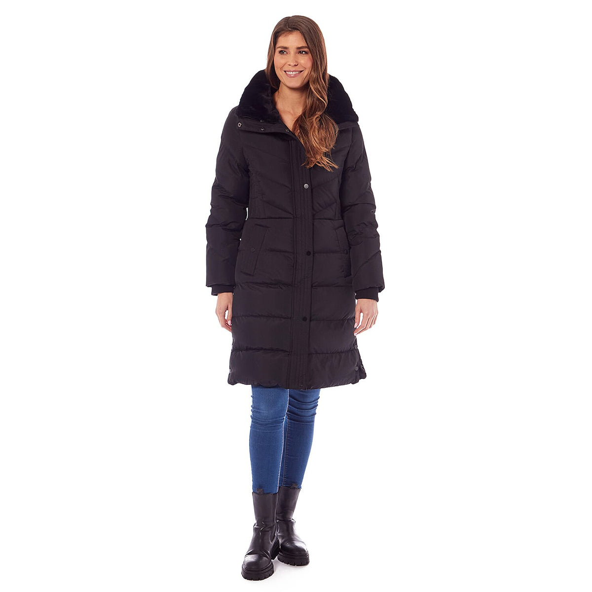 Ladies Padded Jacket With Inner Black Faux Fur Collar (Size 10) - Sienna 7712836 0