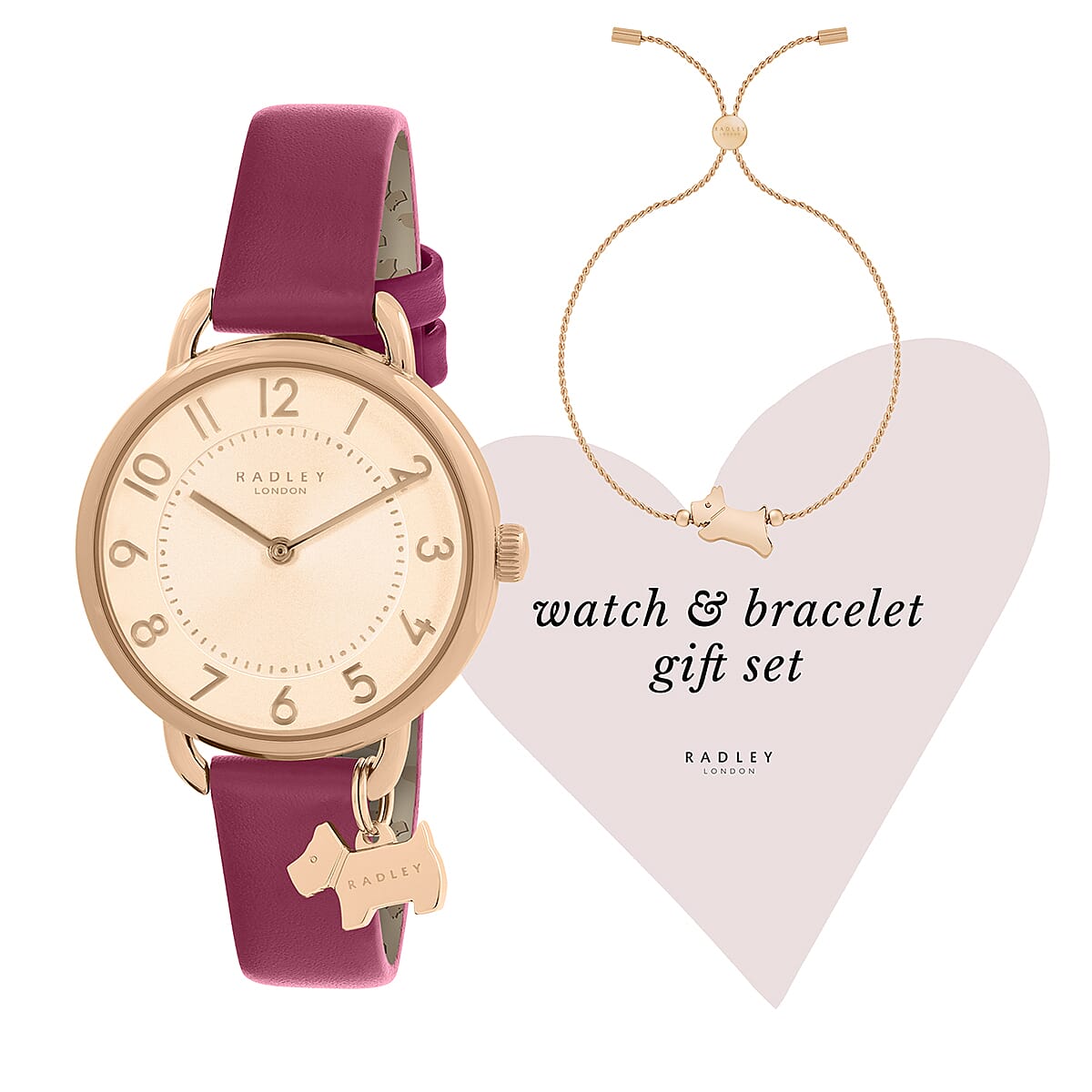 Radley Ladies Watch Set with 18ct Rose Gold Plated Fine Twist Slider Bracelet 4329614 0