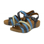 Lotus Leather SEVILLA Ladies Wedge Sandal (Size 7) - Navy - Multi