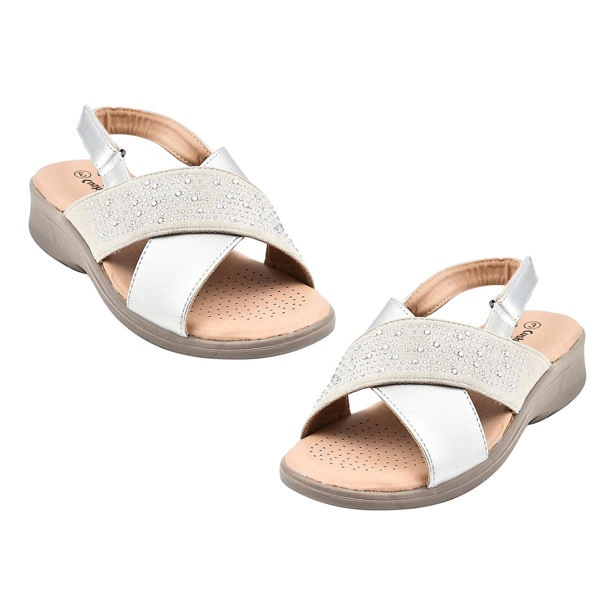 Cushion Walk Embellished Cross-Over Strap Sandals 7808446 2