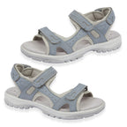 Mandy Leather Comfortable & Lightweight Padded Sandal with Adjustable Straps (Size 5) - Light Blue
