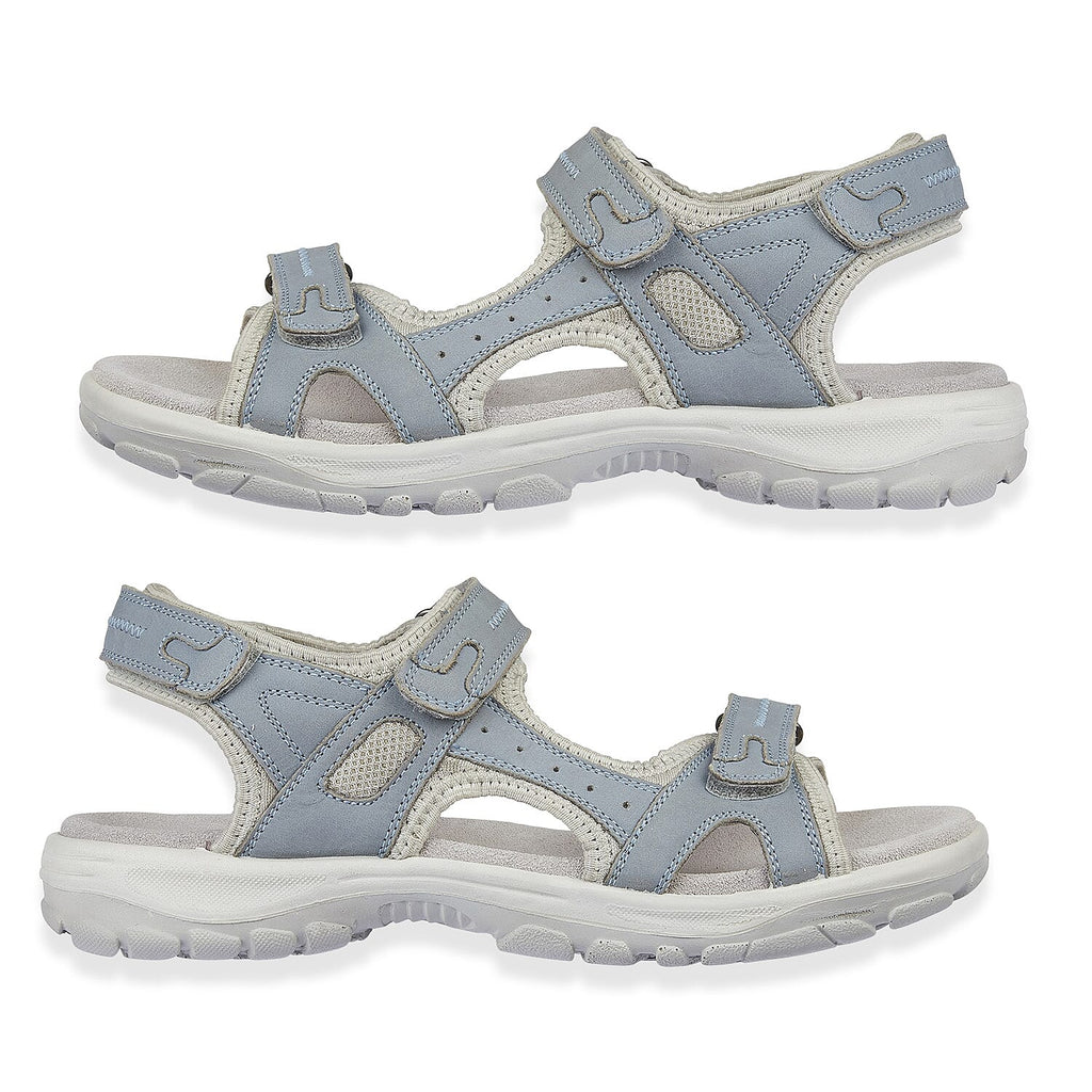 Mandy Leather Comfortable & Lightweight Padded Sandal with Adjustable Straps (Size 5) - Light Blue