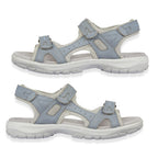 Mandy Leather Comfortable & Lightweight Padded Sandal with Adjustable Straps (Size 5) - Light Blue