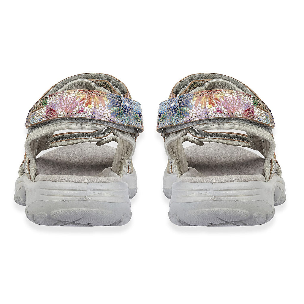 Mandy Ladies Leather Sporty Sandals with Adjustable Straps (Size 5) - Multi Grey