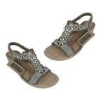 Cushion Walk Embellished Gill Ladies Sandal (Size 5) - Pewter
