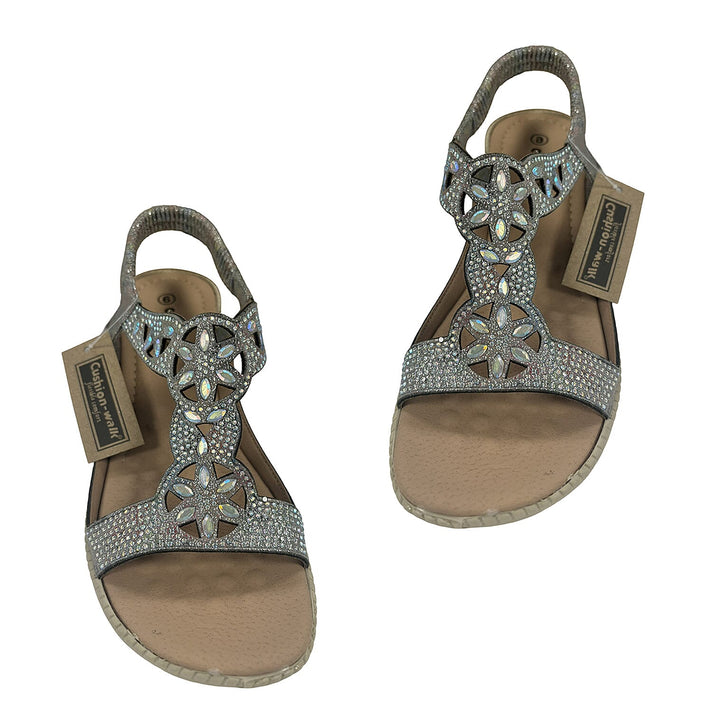 Cushion Walk Embellished Gill Ladies Sandal - Pewter 7754956 2