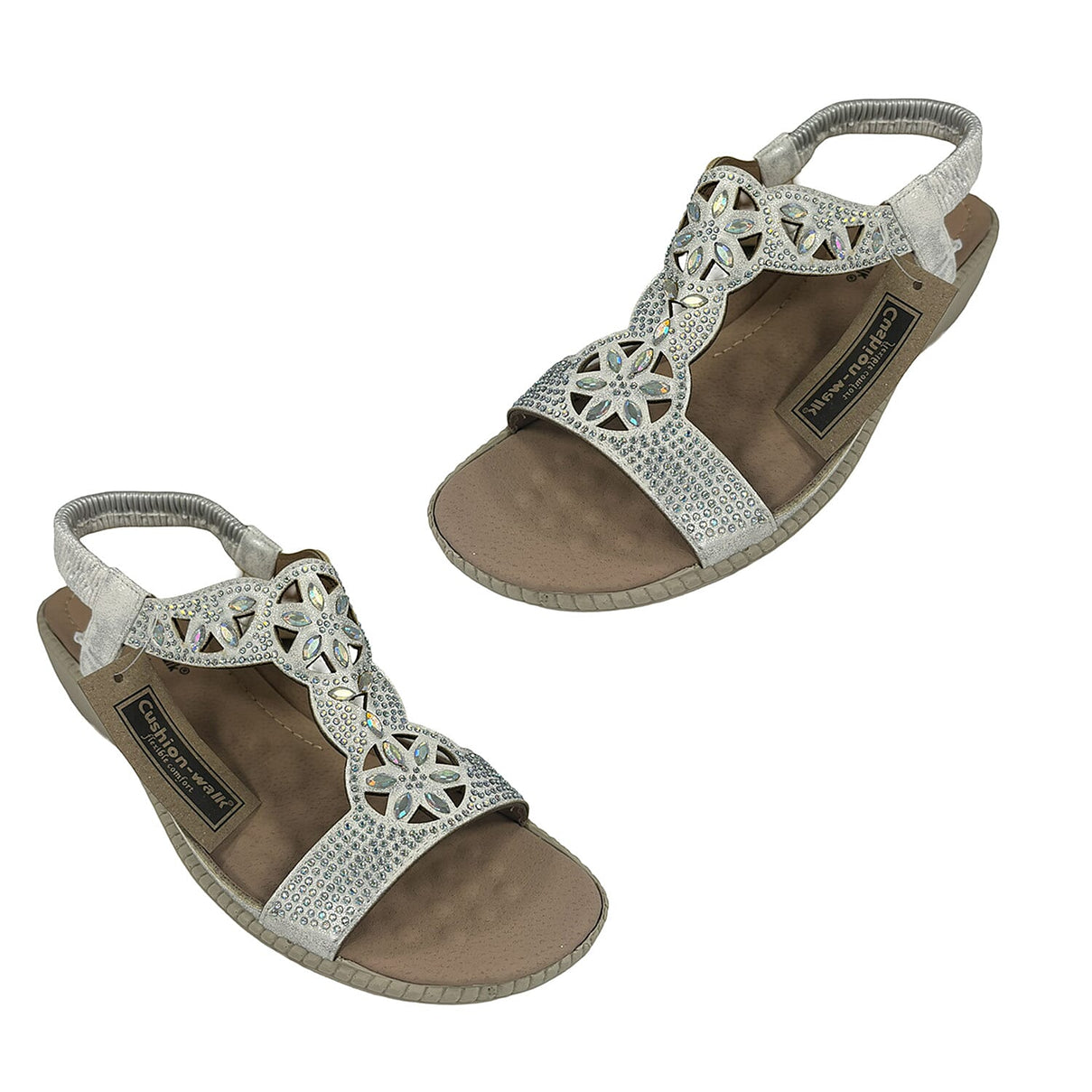 Cushion Walk Embellished Gill Ladies Sandal - White 7754955 0