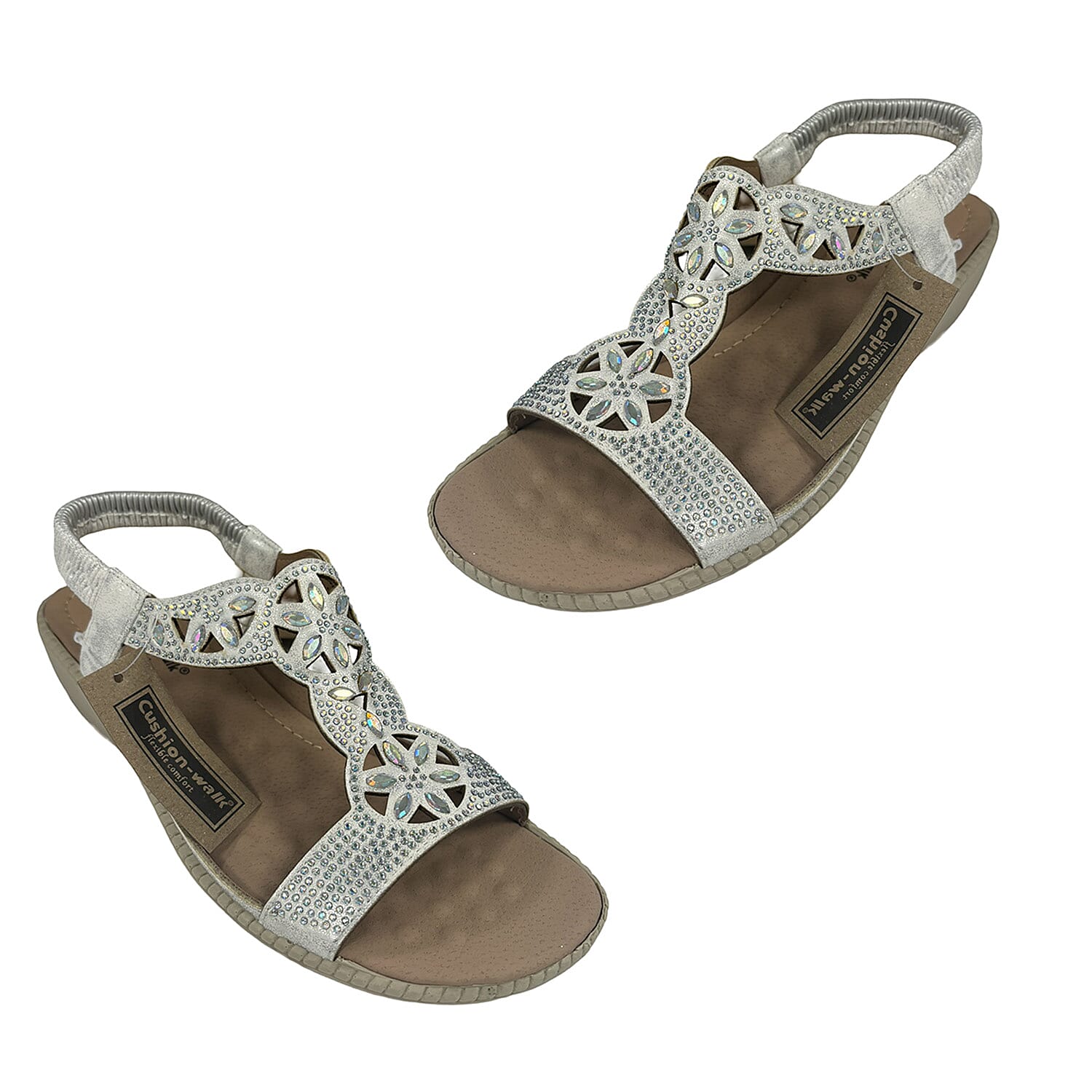 Cushion Walk Embellished Gill Ladies Sandal - White 7754955 0