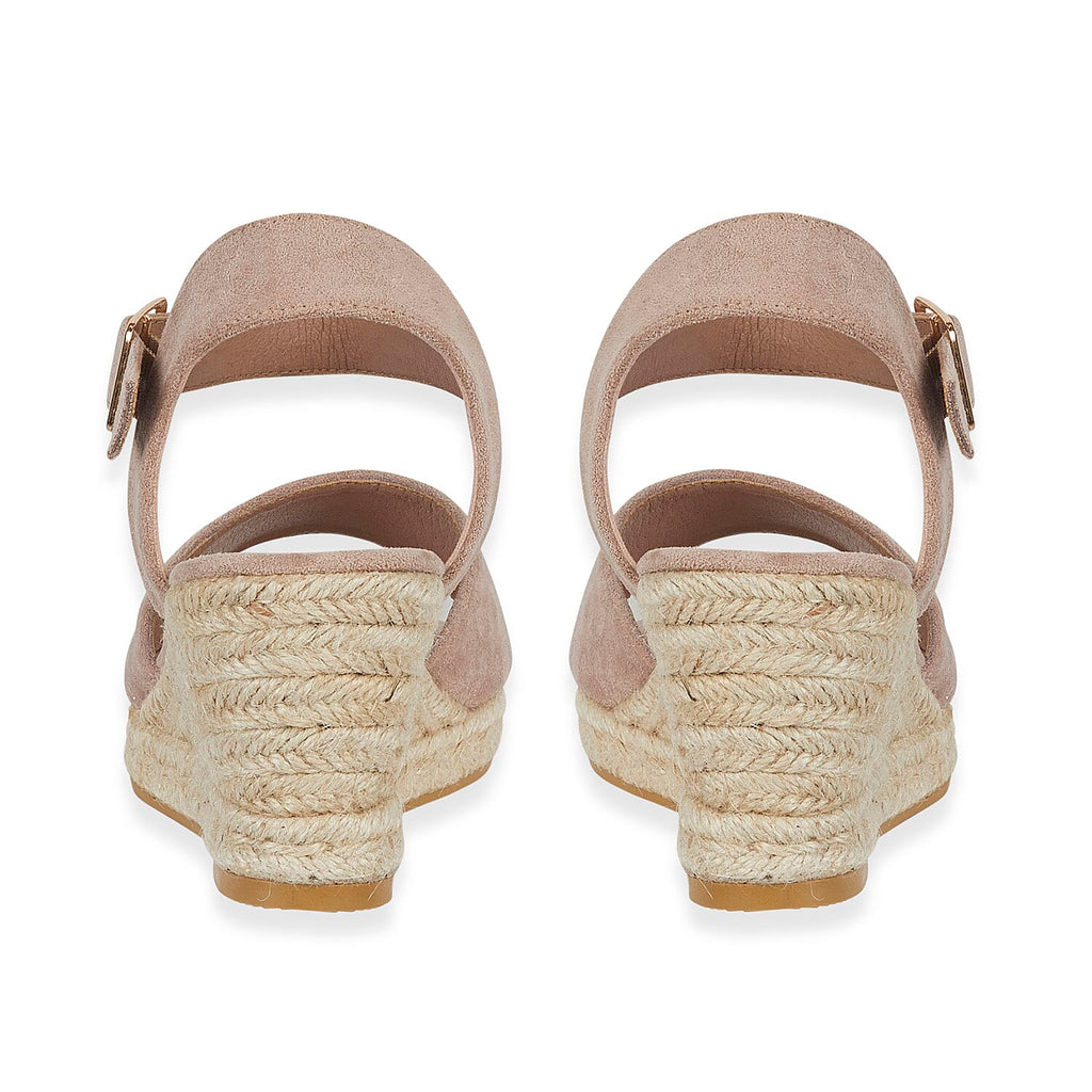 Tamsin Womens Wedge Heel Sandals with Adjustable Buckle Strap (Size 6) - Beige