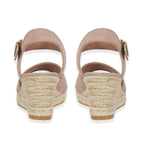 Tamsin Womens Wedge Heel Sandals with Adjustable Buckle Strap (Size 6) - Beige