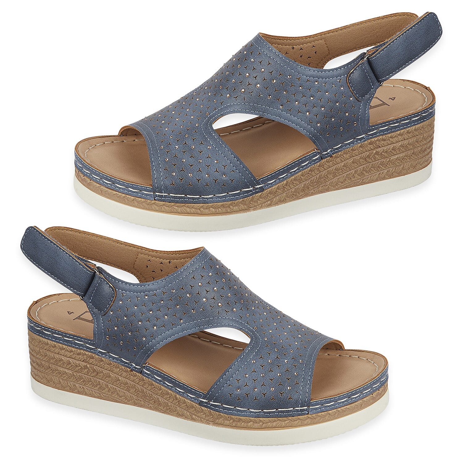 Havana Women's Wedge Heel Sandals with Ankle Strap and Cutout Design 8150227 2