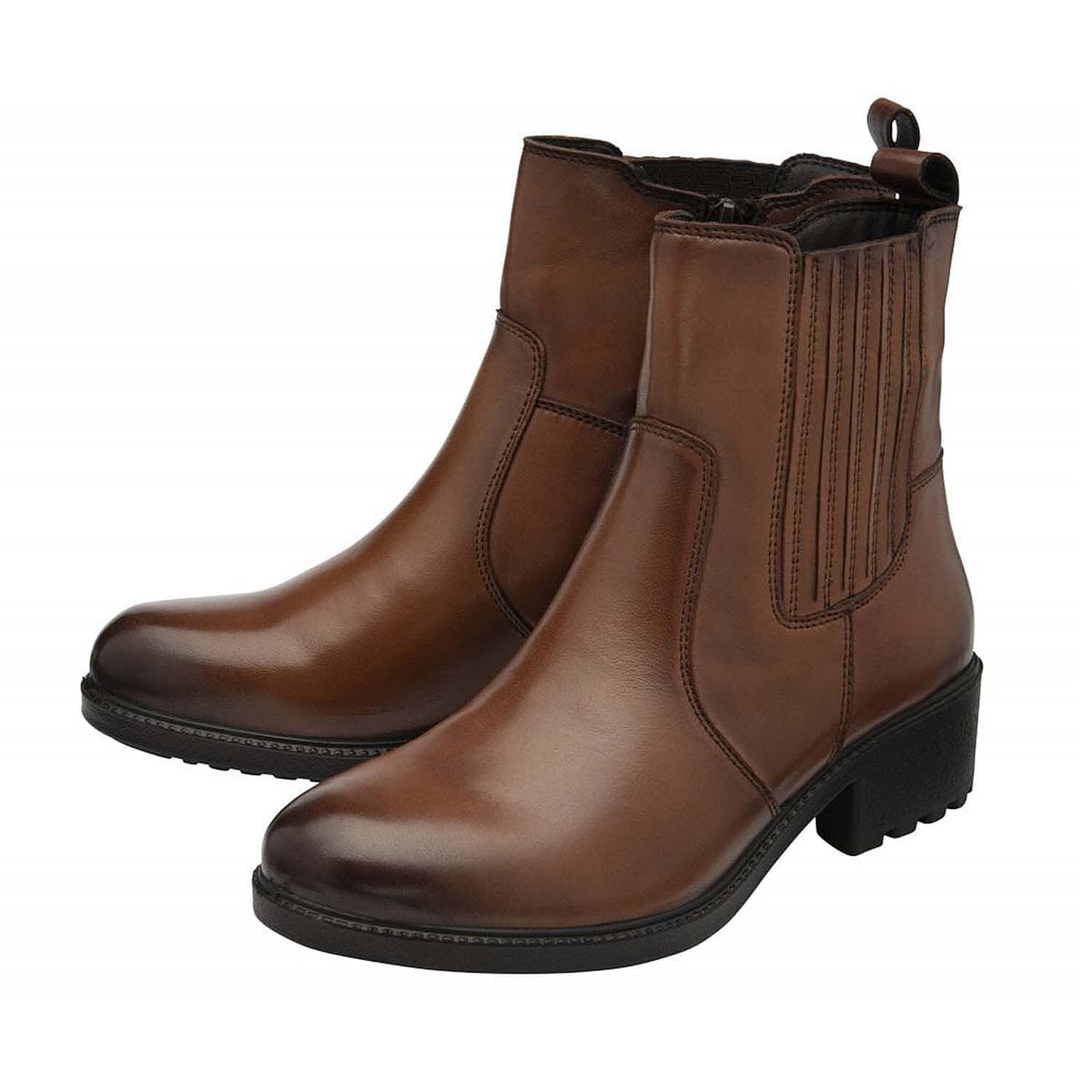 Lotus Leather Axelle Pull-On Ankle Boots (Size 3) - Tan 7999229 0