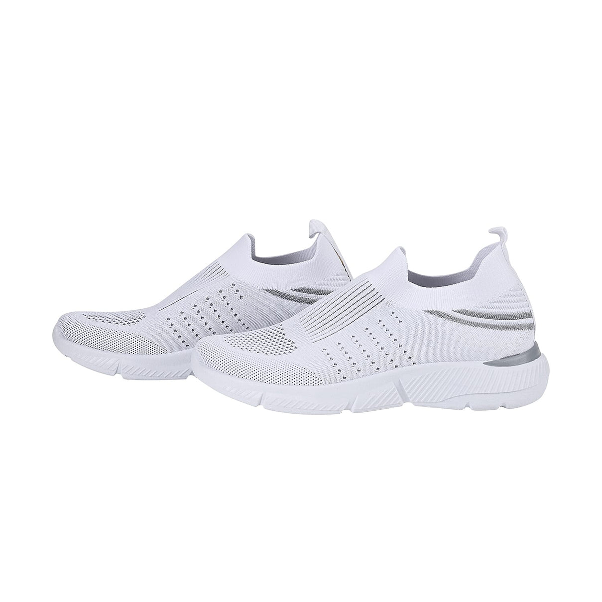 Comfortable and Light-weight Slip-on Knit Vented Trainers (Size 3) - White 7753332 0