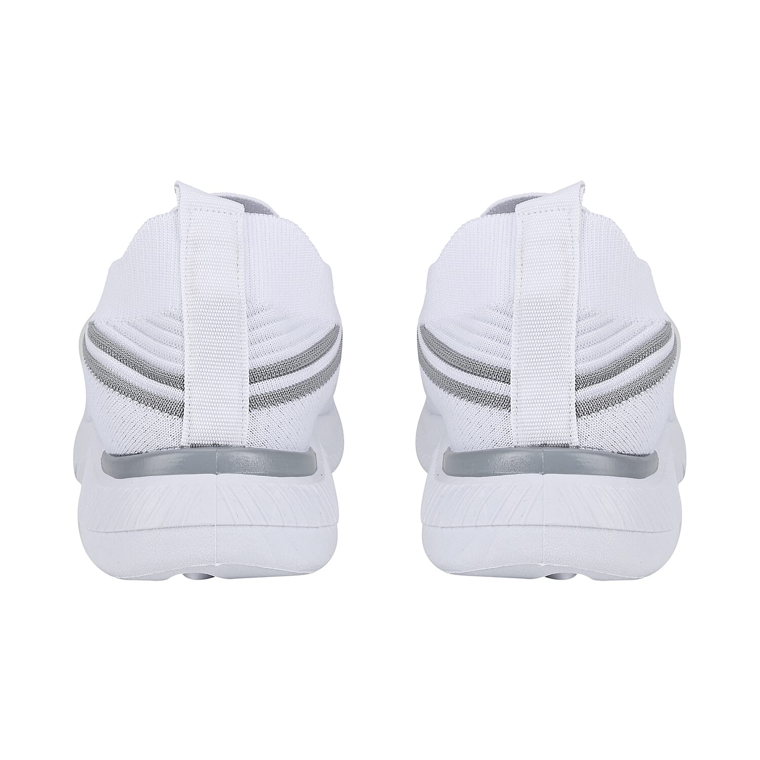Comfortable and Light-weight Slip-on Knit Vented Trainers (Size 3) - White 7753332 2