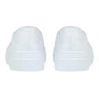 URBAN JACKS Ladies Twin Gusset Embroidery Anglaise Canvas on Platform Sole (Size 3) - White