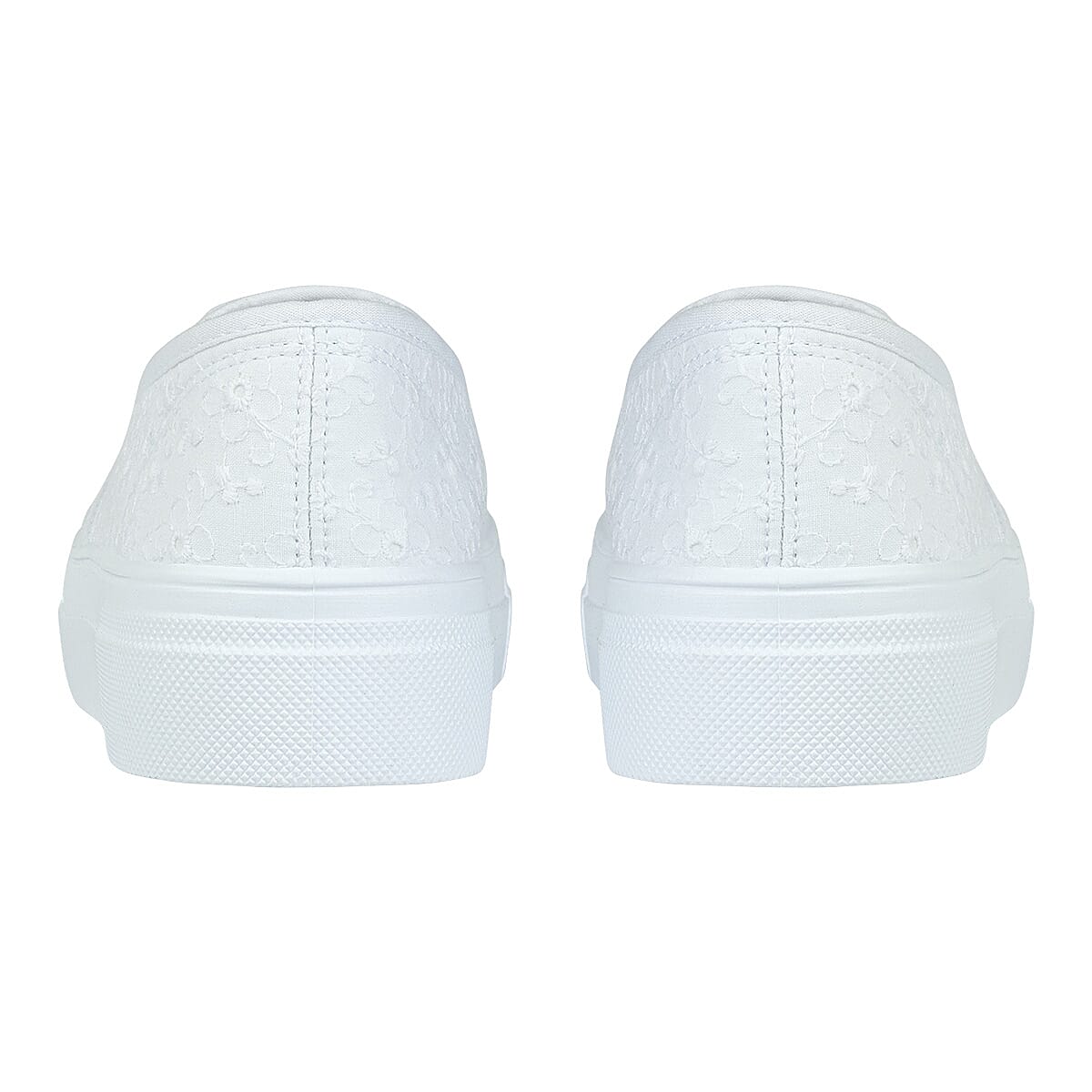 URBAN JACKS Ladies Twin Gusset Embroidery Anglaise Canvas Shoes on Platform Sole 7772177 2