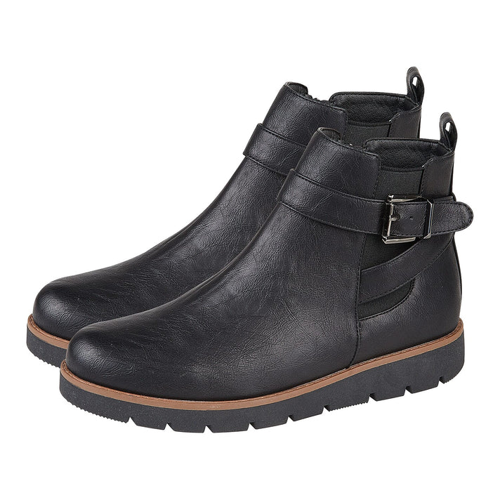 Ladies GAYNOR Chelsea Boots with Buckle - Strap (Size 6) - Black 7929758 1