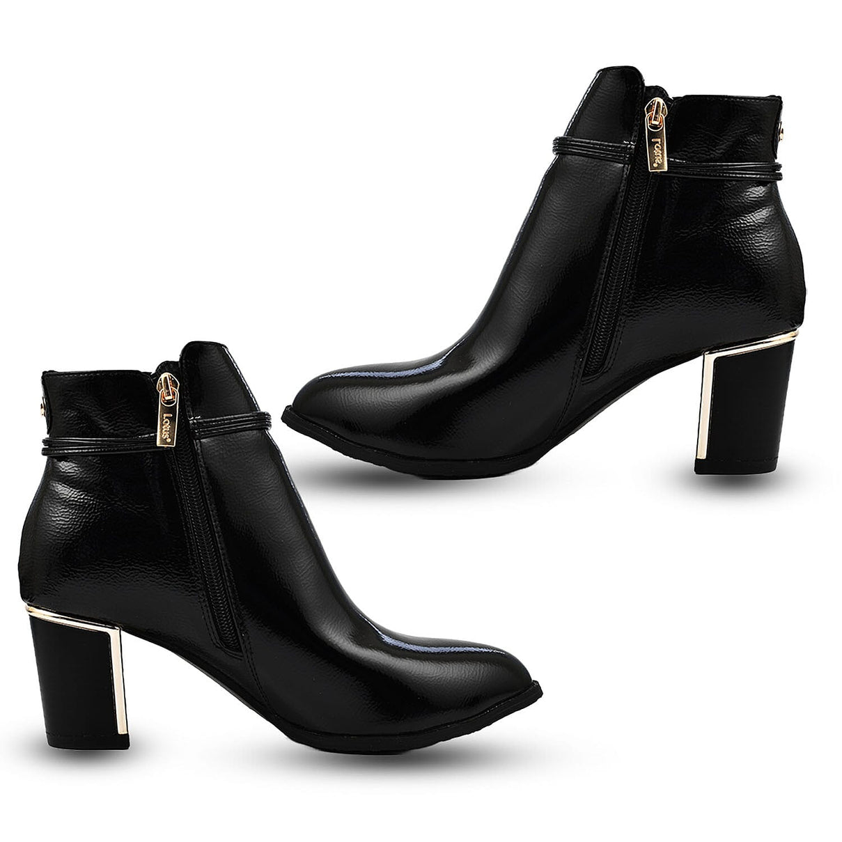 Lotus Textile Ebony Heeled Ankle Boots 7691850 3
