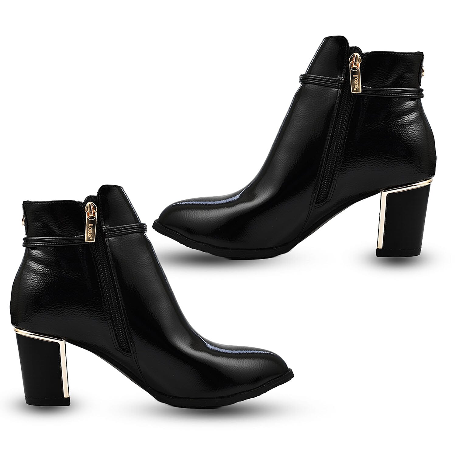 Lotus Textile Ebony Heeled Ankle Boots 7691850 3