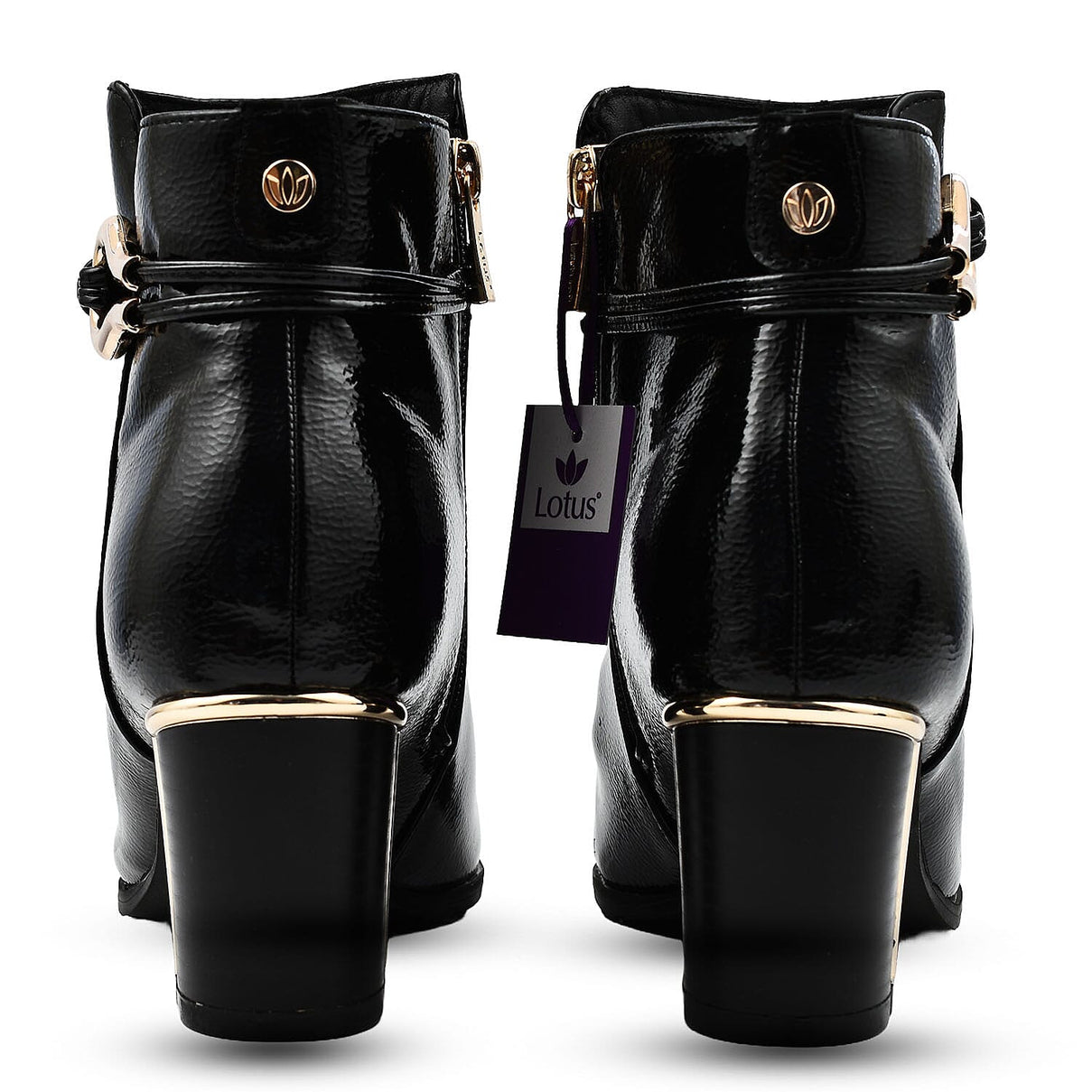 Lotus Textile Ebony Heeled Ankle Boots 7691850 6
