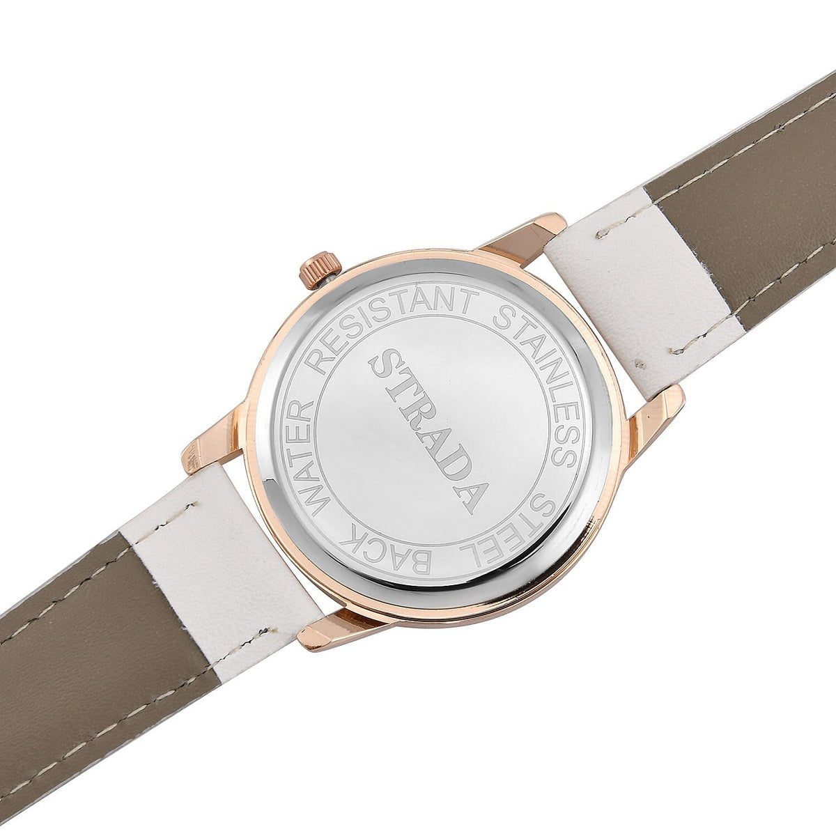 STRADA Japenese Movement Butterfly Pattern Inner Dial with White Stardust dots Watch with PU strap 7337316 5