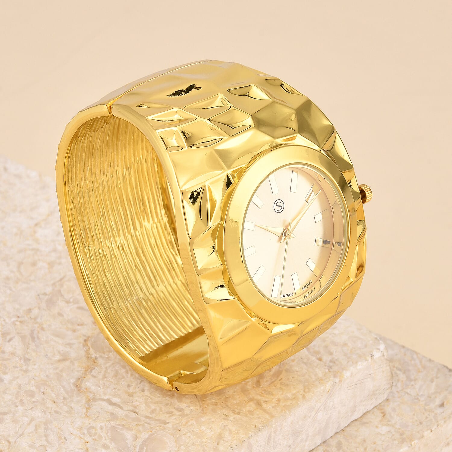 STRADA Bangle Ladies Watch in Gold Finish Stainless Steel 7511904 1