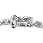 Lagoon Apatite Bracelet with Lock Box (Size - 7) in Rhodium Overlay Sterling Silver 8.18 Ct.