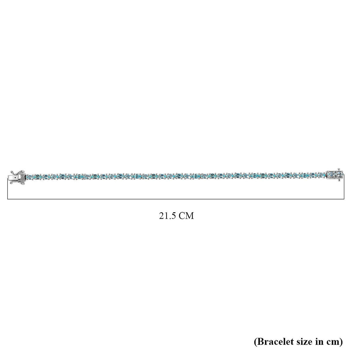 Lagoon Apatite Bracelet with GB Lock Box (Size - 8) in Rhodium Overlay Sterling Silver 9.84 Ct. 7994144 10