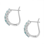 Lagoon Apatite Cluster Earrings with Clasp in Rhodium Overlay Sterling Silver 2.03 Ct.
