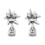 Lagoon Apatite Dangling Earring With Push Back in Rhodium Overlay Sterling Silver