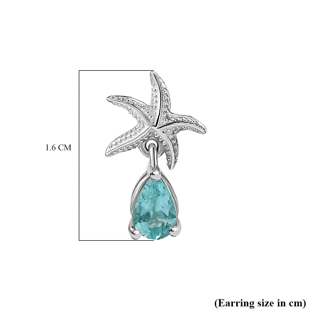 Lagoon Apatite Dangling Earring With Push Back in Rhodium Overlay Sterling Silver 7967401 7