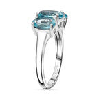 Lagoon Apatite Ring in Rhodium Overlay Sterling Silver 2.64 Ct.