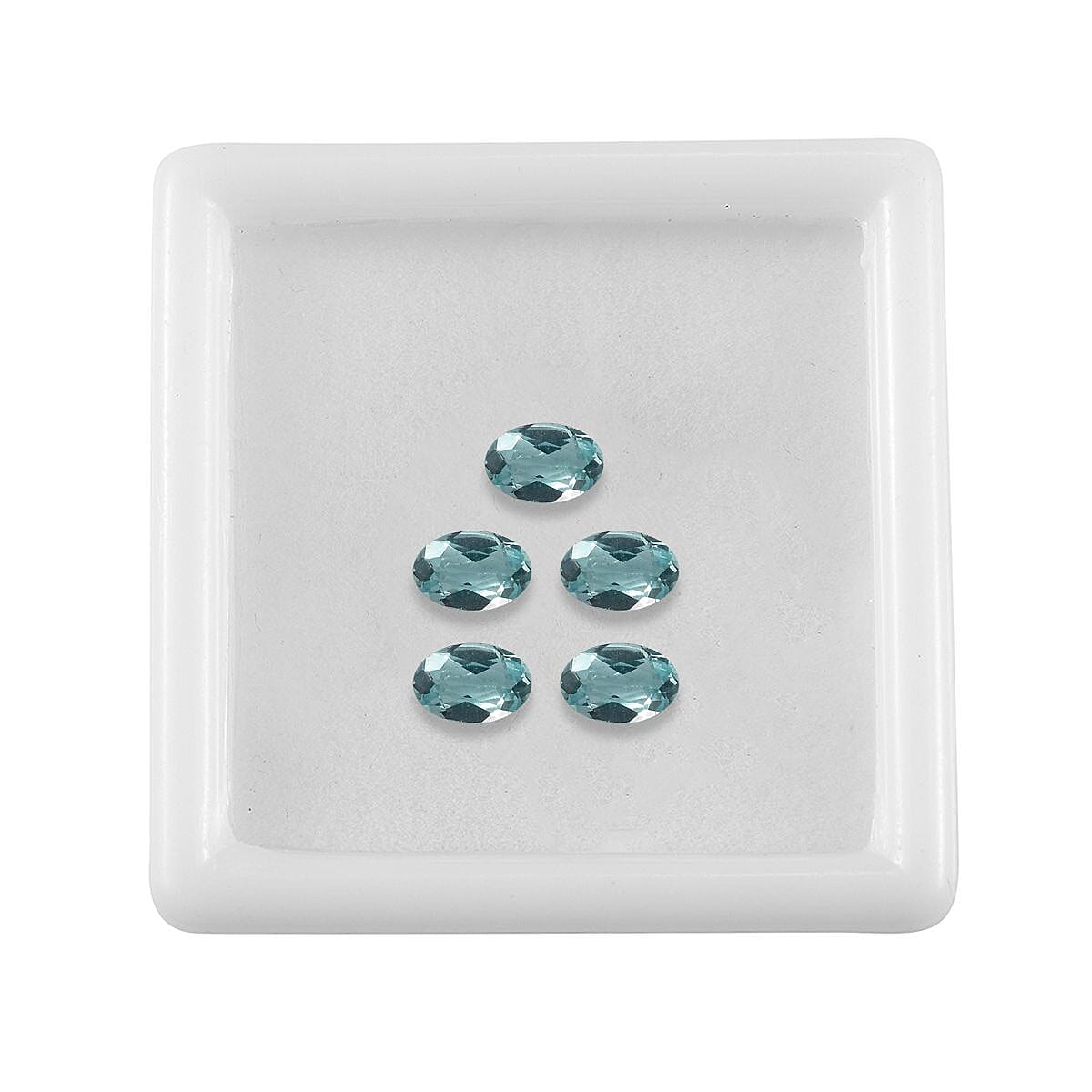 Set of 5 Lagoon Apatite Loose Gemstones in Oval Shape (6x4mm) 7932409 4