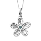 Lagoon Apatite Pendant with Chain (Size - 20) in Rhodium Overlay Sterling Silver