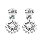 Lagoon Apatite & White Zircon Dangling Earring With Push Back in Rhodium Overlay Sterling Silver 1.70 Ct.